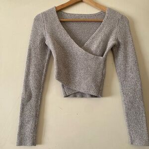 Hollister Gray V-Neck Sweater